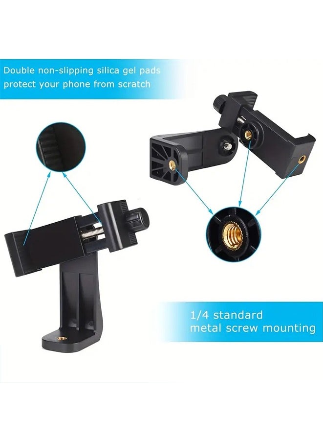 Generic - Premium Smartphone Holder/Vertical And Horizontal Tripod Mount Adapter Rotatable Bracket With 1/4 Inch Screw/Adjustable Clip For IPhone, Android Cell Phone, - Image 1