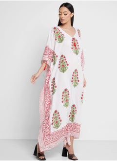 Cape Sleeve Printed Kaftan