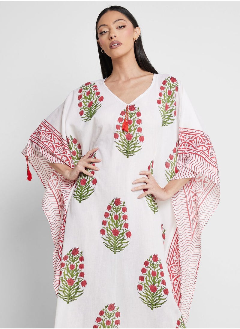 ARABIAN CLOSET - Cape Sleeve Printed Kaftan - Image 1