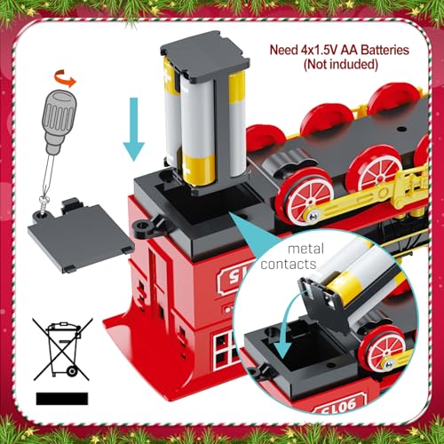 Hot Bee Train Toys Train Steam Locomotive Engine Toy, Smoke, Lights & Sounds, for 3 4 5 6 7+ Year Old Kids - Image 3