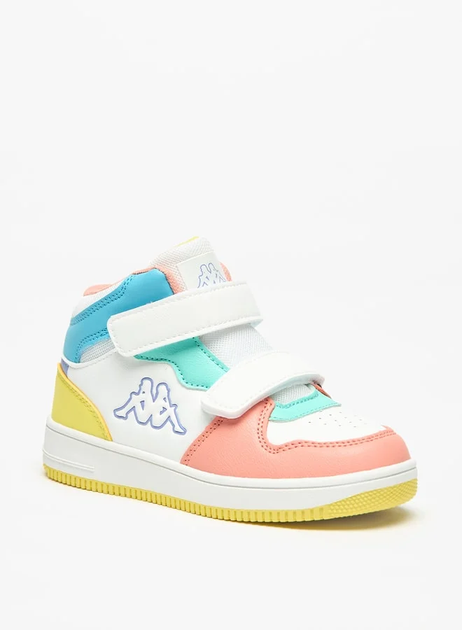 Kappa Girls' Panelled High Top Sneakers with Hook and Loop Closure