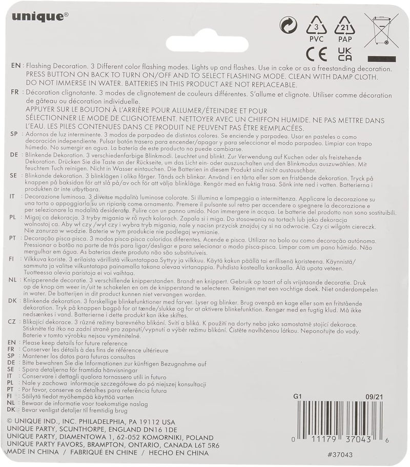 Unique Dazzling Flashing Happy Birthday Cake Decoration  325 x 475 1 Count  Perfect Celebration Centerpiece - Image 3