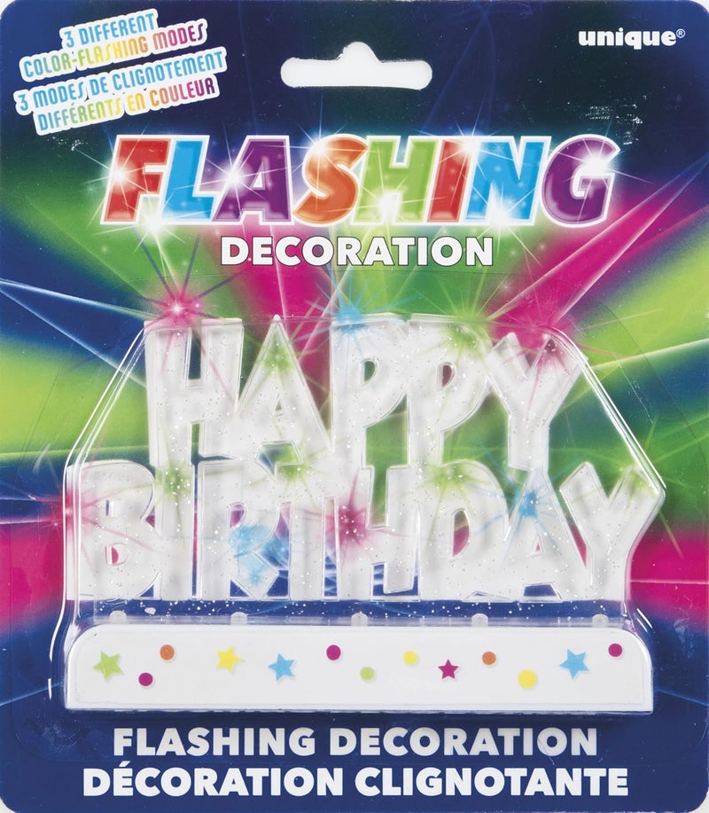 Unique Dazzling Flashing Happy Birthday Cake Decoration  325 x 475 1 Count  Perfect Celebration Centerpiece - Image 5