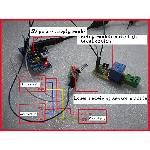 Acxico 2Sets Laser Sensor Module For Arduino AVR(KY-008 Laser Transmitter +Laser Receiver Sensor Module Non-modulator Tube) - Image 4