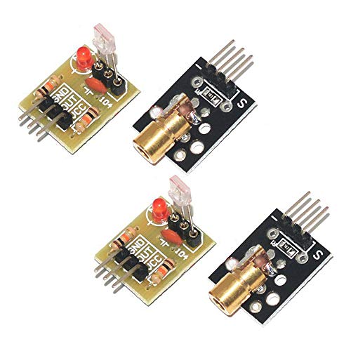 Acxico 2Sets Laser Sensor Module For Arduino AVR(KY-008 Laser Transmitter +Laser Receiver Sensor Module Non-modulator Tube) - Image 1