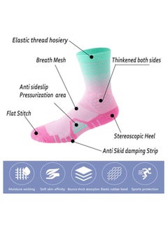 Joyelink 6 Pairs Mens Athletic Crew Socks Elite Basketball Sport Cushioned Long Compression Sock,6.5-11.5  - Image 2