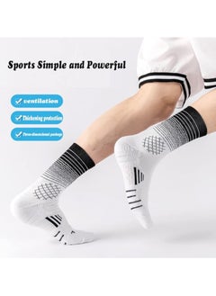 Joyelink 6 Pairs Mens Athletic Crew Socks Elite Basketball Sport Cushioned Long Compression Sock,6.5-11.5  - Image 4