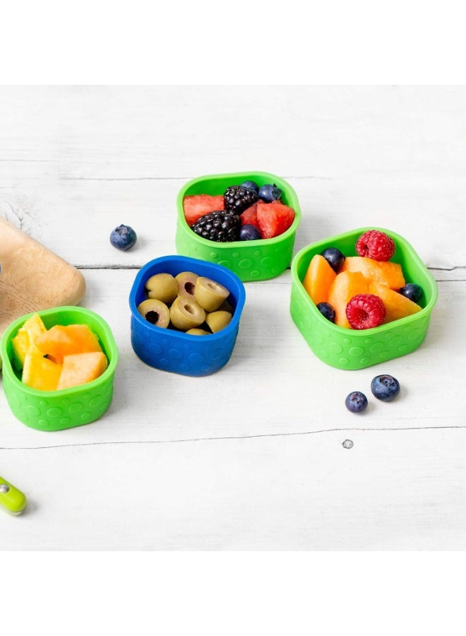 LunchBots Silicone Bento Cups Set - Accessories Designed to Fit in Medium and Large Bento Lunch Boxes - 7 Pieces - Blue/Aqua - Image 2