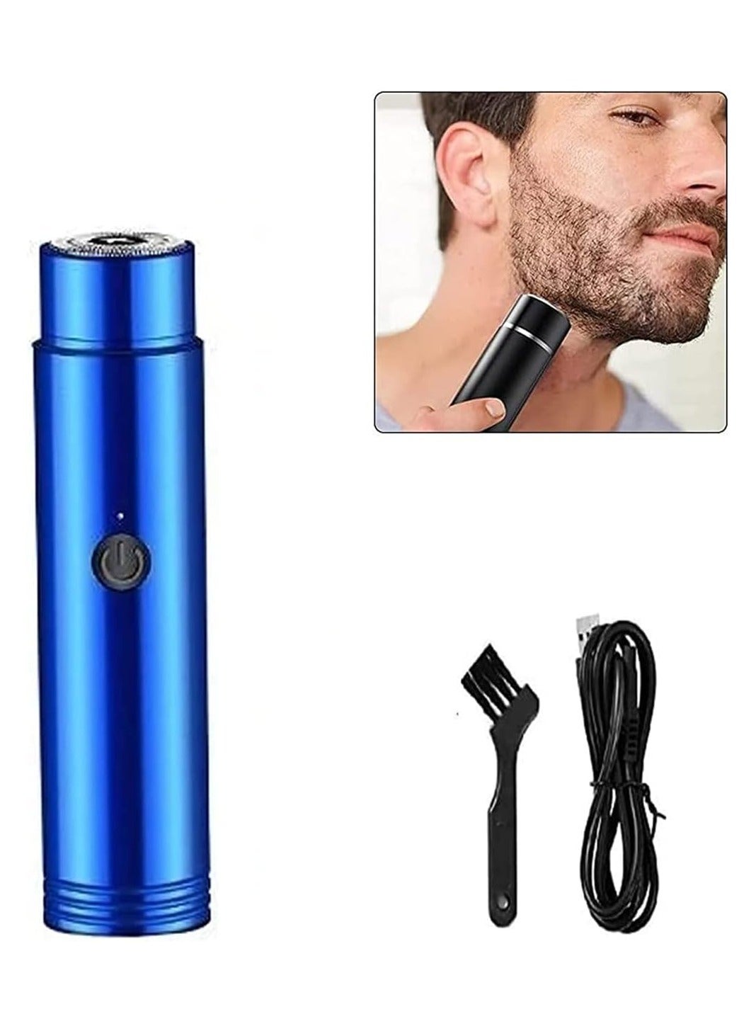 Portable Mini Electric Shaver,electric Men's Shaver,rechargeable Men's Wet And Dry Use Rotary Shaver For Travelers