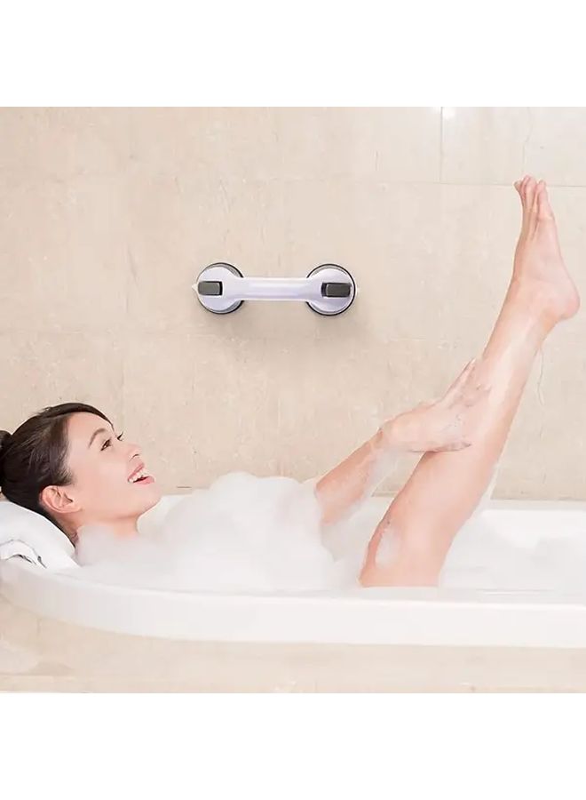 2 Pack Gray Shower Armrests Suction Cup Bathtub Holder Balance Aid for Tiles Glass - Image 1