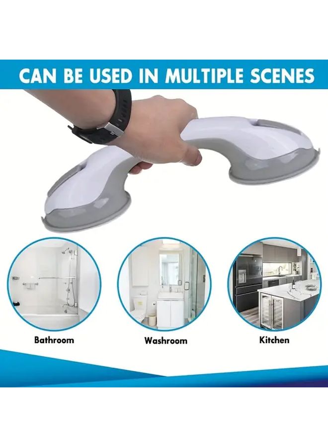 2 Pack Gray Shower Armrests Suction Cup Bathtub Holder Balance Aid for Tiles Glass - Image 2