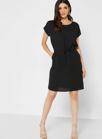 ONLY Crew Neck Tie Detail Dress