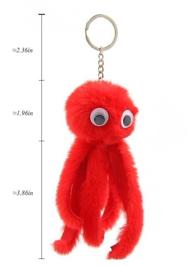 Birthday party Return gift ideas bulk for kids children boys girls bags Octopus Fur Keychain Cute Little Stars Keyring Keychains Keyrings Key Rings cradle cermony baby naming SET OF 10 - Image 3