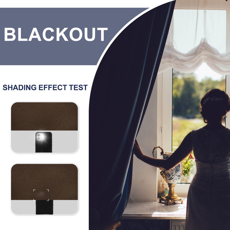 JIUZHEN Blackout Curtains for Bedroom - Thermal Insulated Room Darkening Noise Reducing  52 x 45 Inch Length Curtains for Living Room  Set of 2 Panels with Tiebacks  Brown - Image 3