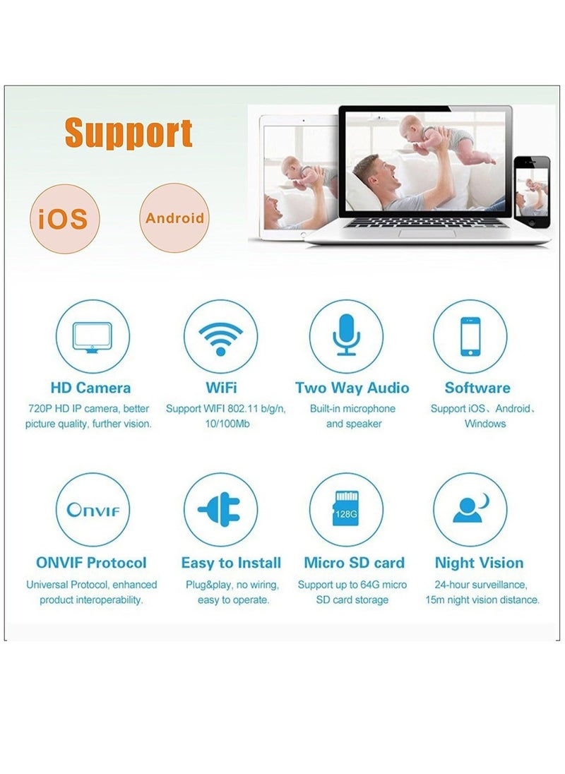 Generic - Wireless Camera Home Security Surveillance Nanny Cam Video Recorder Night Vision with Two Way Talk - Image 1