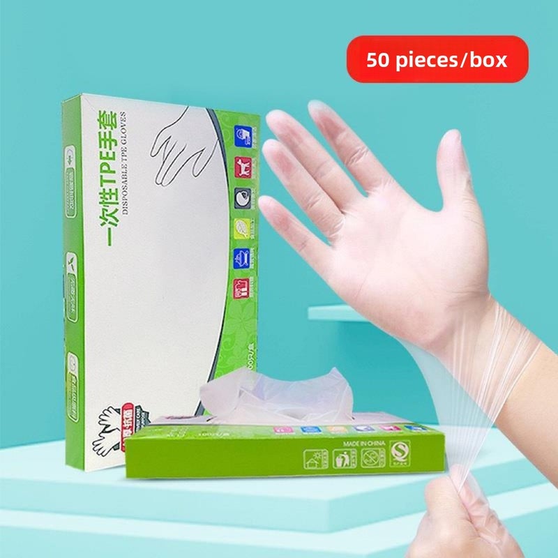 Disposable TPE Gloves White Food Grade Thickened 50 bags - Image 3