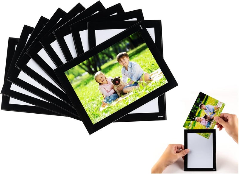 STTMGN Magnetic Picture Frames with Black Border(4"X6",10 Pack),Magnet Photo Frame Pockets/Postcard Holder,Decorations for home/office/school/Classroom/party - Image 1