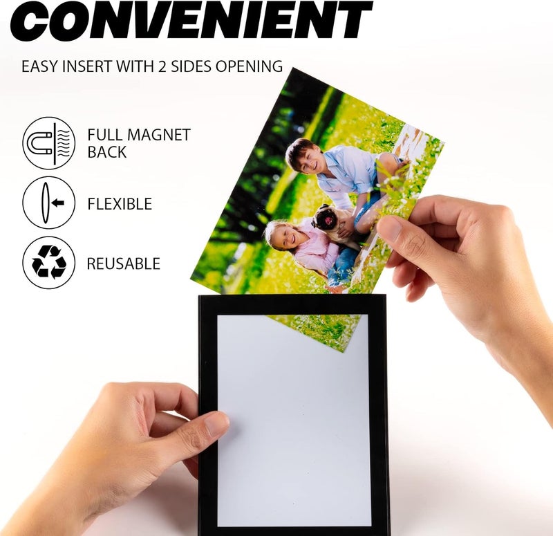 STTMGN Magnetic Picture Frames with Black Border(4"X6",10 Pack),Magnet Photo Frame Pockets/Postcard Holder,Decorations for home/office/school/Classroom/party - Image 2
