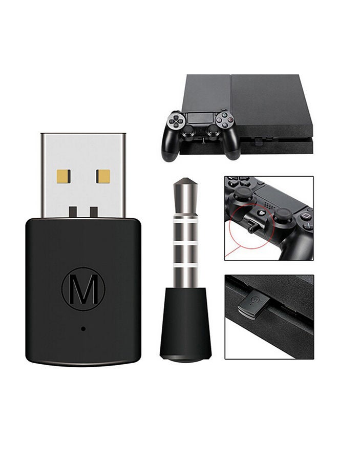 نيبمينينت محول سماعة أذن لاسلكي بجهاز استقبال Bt ومحول 4.0 بمنفذ دونجل Usb وميكروفون للبلايستيشن 4 باللون الأسود - Image 3