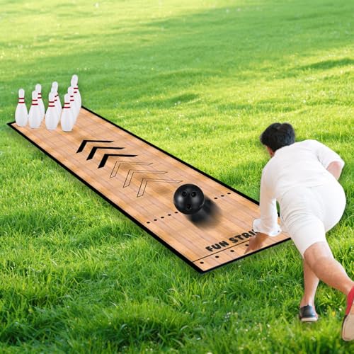 XONYOOM Mini Bowling Set Bowling Alley & Lane Games Indoor Outdoor Home Bowling Set Bowling Pins & Ball Set for Backyard, Lawn, Party Games - Image 5