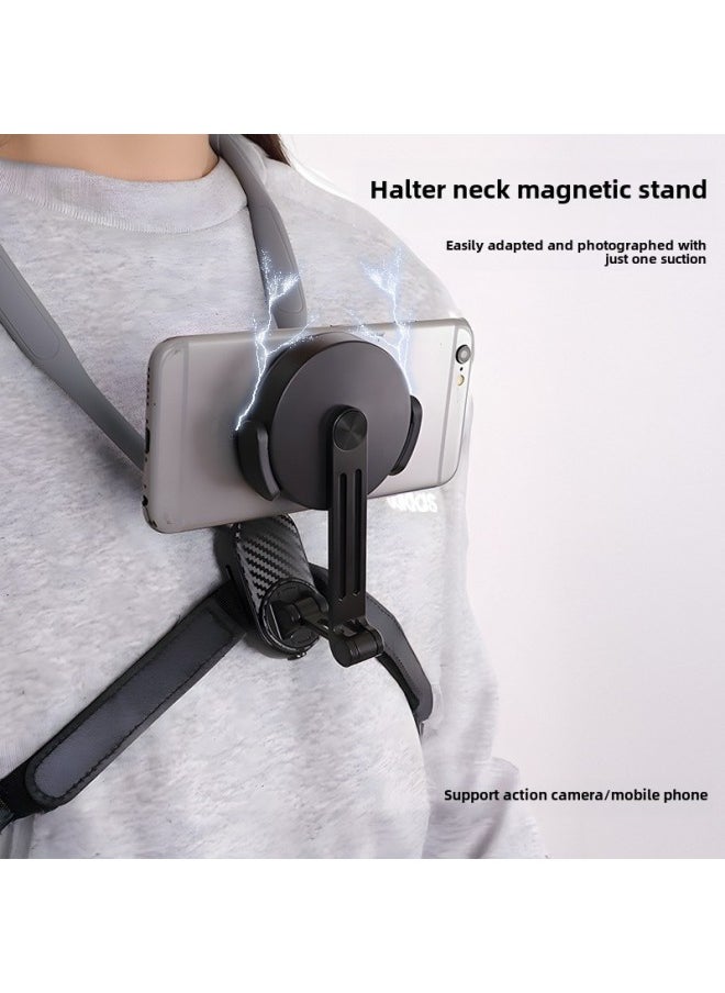 GoPro Chest Fixed Neck Hanging Live Anti-shake Shooting First-person Perspective Mobile Phone Magnetic Hanging Neck-Color:C099 Set - Image 2