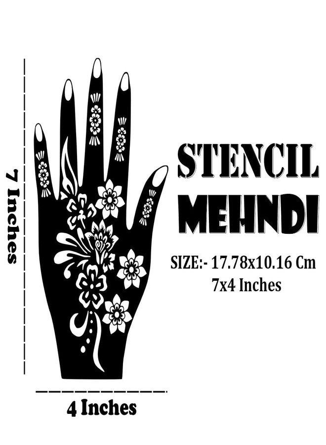 Komstec Instant Mehndi Décor Mehndi Stencil Sticker for Palm and Finger One Set for Both Hand Easy-to-Use Henna - Image 3