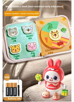 Generic Quiet Tearing Book Baby Can Chew Baby Puzzle Early Education Cloth Book Toy Hand Tearing Book Can Not Tear One-Color:[animal Cognition] Unbreakable Cloth Book + Electric Dancing Free  - Image 1