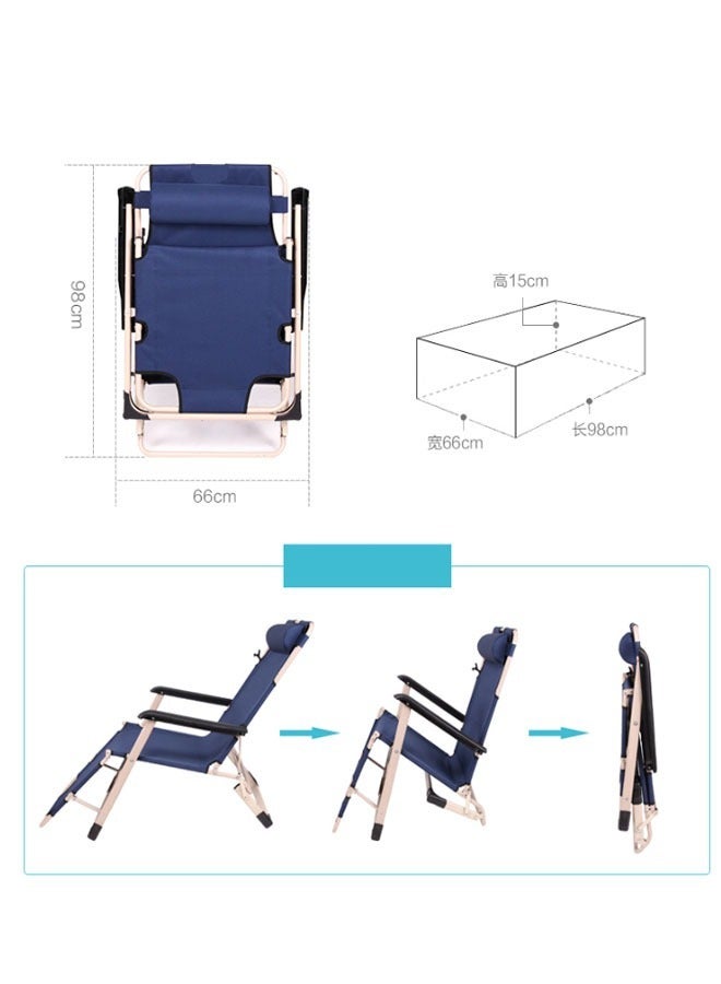 KLNAMAEAAN Chaise Lounge Outdoor Portable Folding Patio Recliner Chair adjustable Backrest with Suede Mat - Image 3