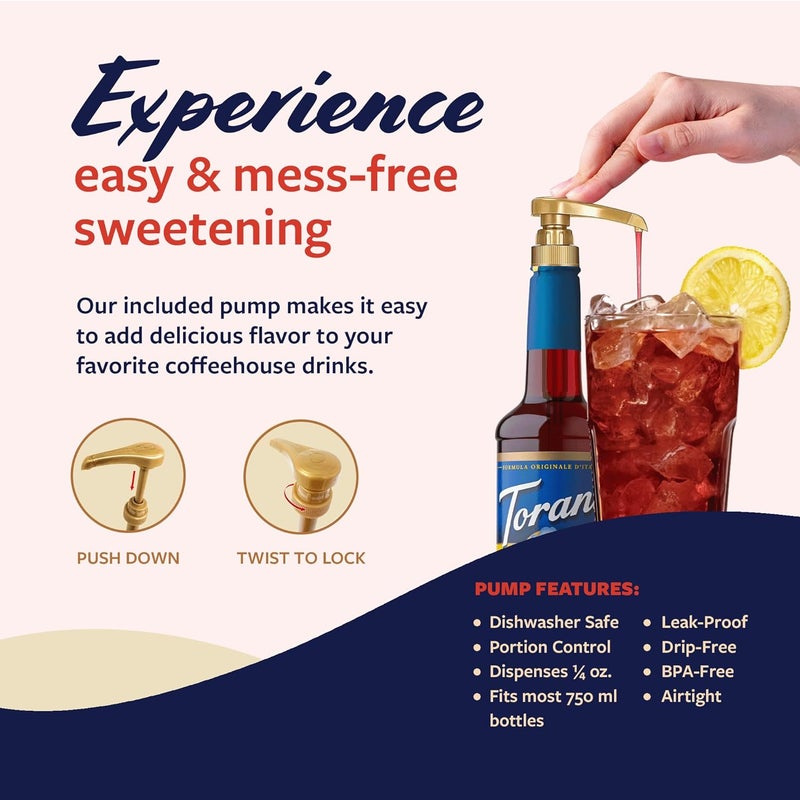 Torani Sugar Free Raspberry Syrup with Pump - 25.4 Fl Oz - Image 5