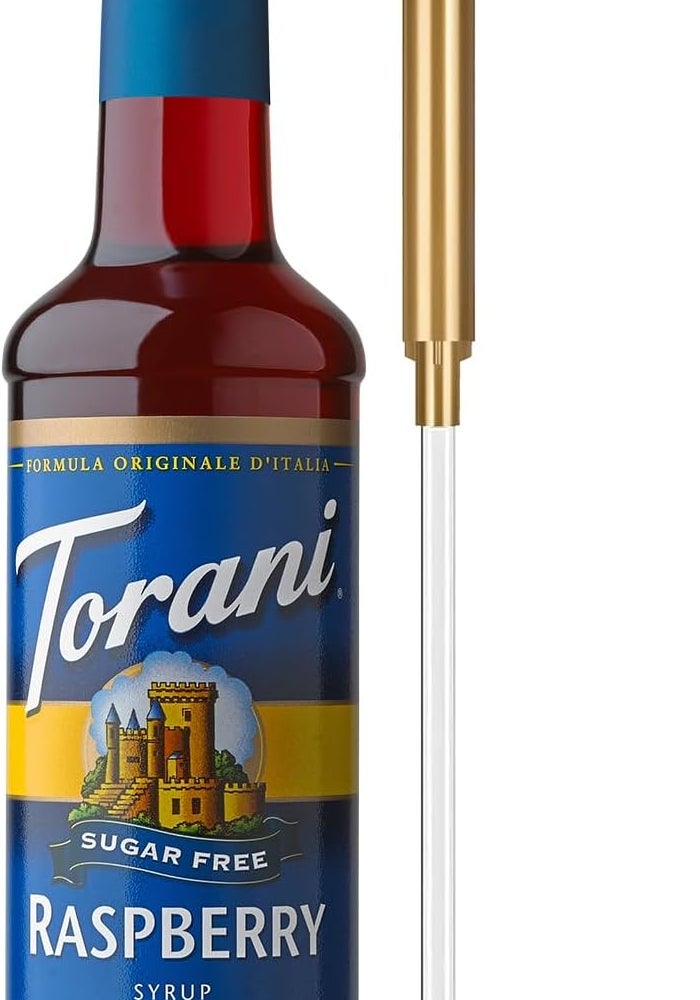 Torani Sugar Free Raspberry Syrup with Pump - 25.4 Fl Oz - Image 1