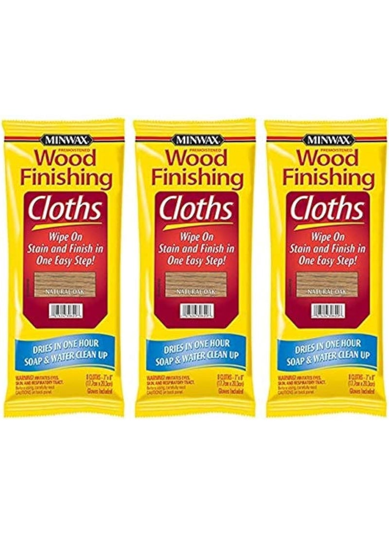 Minwax Minwax 308200000 Wood Finishing Cloths Natural Oak 3 Pack 