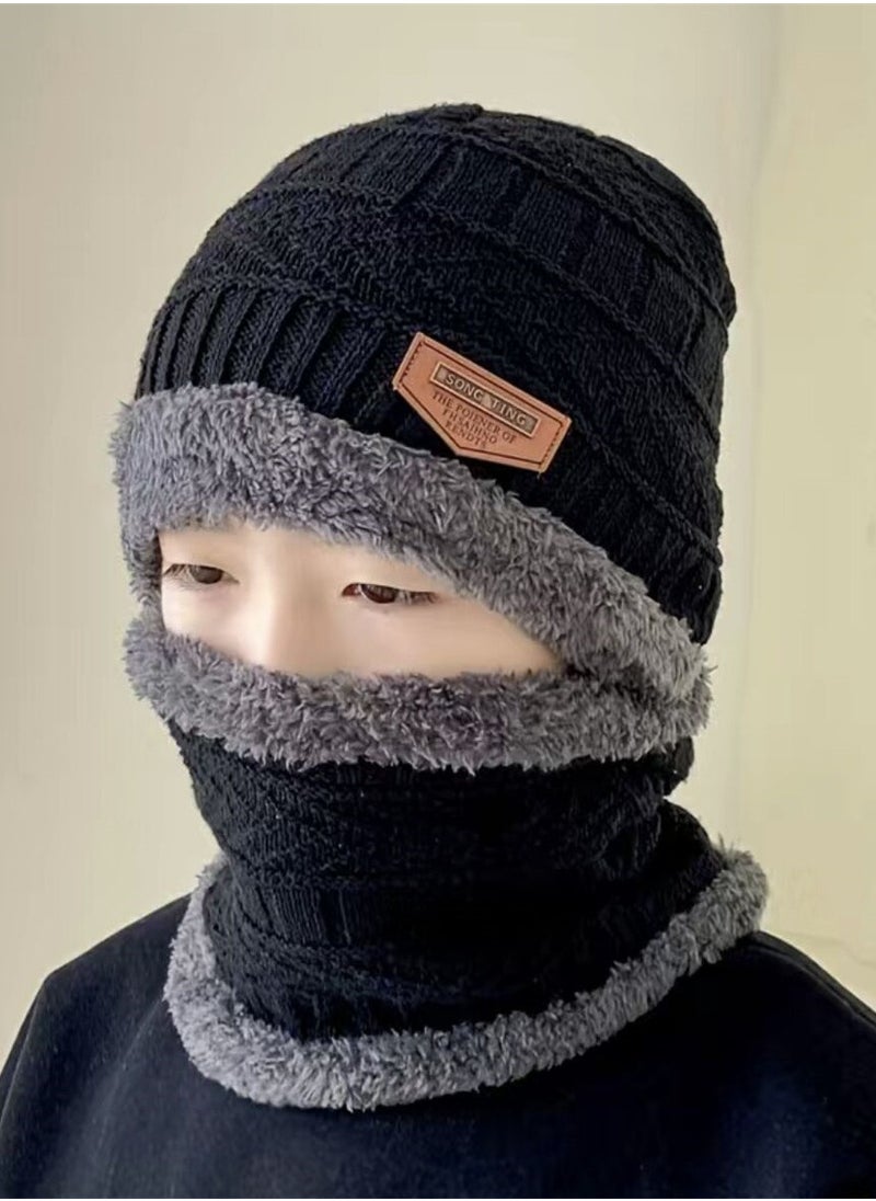 SARAOONT 2 Pcs Kids Winter Hat and Scarf Set Ages 3 to 13 Warm Knit Beanie with Plush Lining for Boys and Girls  - Image 2