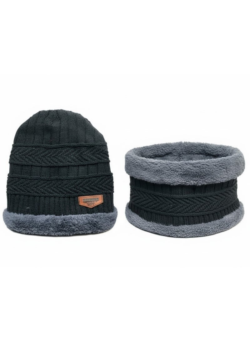 ساراونت طقم قبعة ووشاح شتوي للأطفال من سن 3 إلى 13 عامًا، قبعة محبوكة دافئة مع بطانة من القطيفة للأولاد والبنات - Image 3