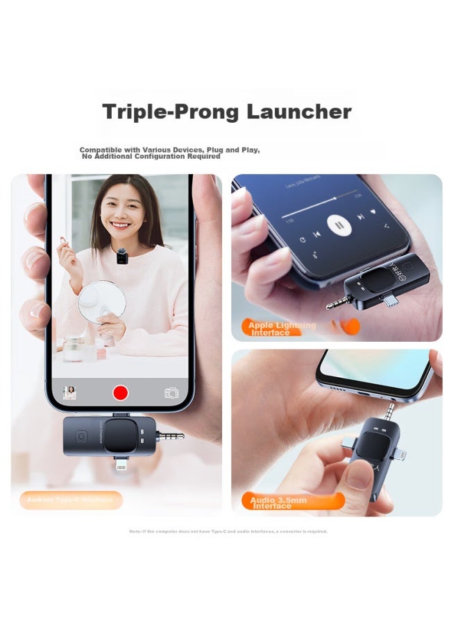 The Good Shepherd Good Shepherd Wireless Lavalier Microphone Receiver, Outdoor Noise-cancelling Microphone, Video Recording And Audio Capture Device, For Tiktok Influencers, Singing Karaoke, Compatible With Mobile Phones And Computers - Image 4