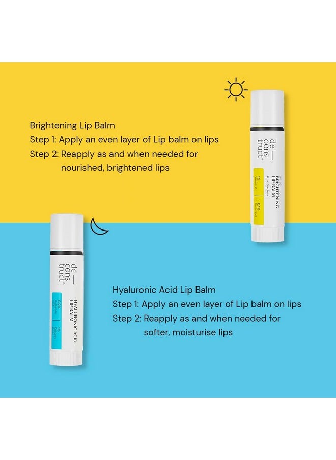 Deconstruct 'S Day & Night Lip Care Duo|1% Vitamin C & 0.1% Resorcinol And 0.2% Hyaluronic Acid & 1% Cupuacu Butter|Lip Balm For Women And Men|4Gm Each|Pack Of 2, Blue  - Image 2