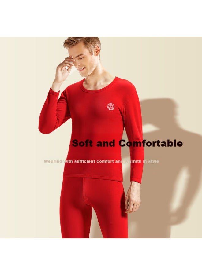 Septwolves Zodiac Year Thermal Underwear For Men, Fleece-lined Thickened New Year Wedding Snake Year Red Gift Box 6-piece Set - Image 1