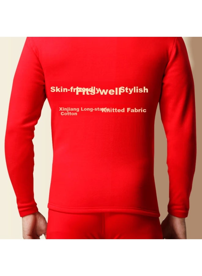 Septwolves Zodiac Year Thermal Underwear For Men, Fleece-lined Thickened New Year Wedding Snake Year Red Gift Box 6-piece Set - Image 2