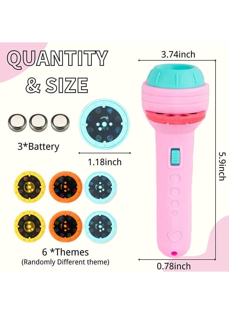 Calyrex - Calyrex 6 Slides 48 Patterns Mini Projector Torch Toy Slide Flashlight Projector Torch for Kids Projection Light Toy Slide Flashlight Lamp Education Learning Night Light Before Going to Bed - Image 1