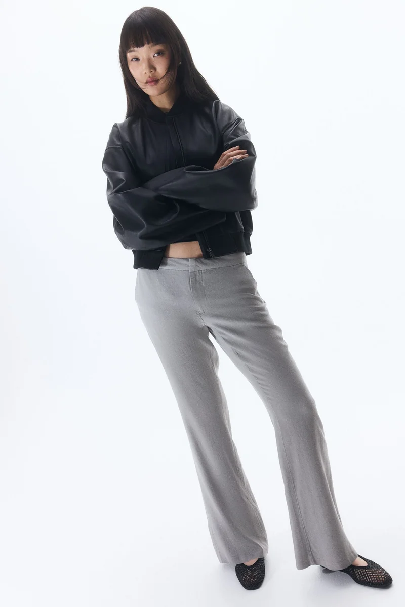 H&M Linen-blend tailored trousers