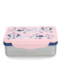 STOR Stainless Steel Rectangular Minnie Mouse Theme Lunch Box Multicolor 193 ml  - Image 1
