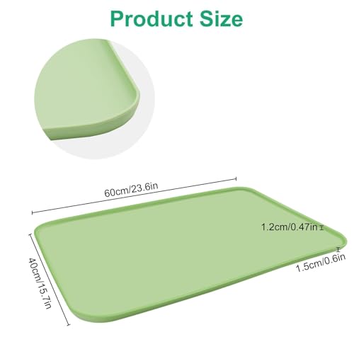 EEEKit Silicone Mat for Crafts, 23.6" x 15.7" Painting Mat with Raised Sides to Stay Tidy, Silicone Crafting Sheet for Crafts Creation, Green - Image 2