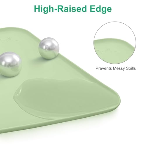 EEEKit Silicone Mat for Crafts, 23.6" x 15.7" Painting Mat with Raised Sides to Stay Tidy, Silicone Crafting Sheet for Crafts Creation, Green - Image 4