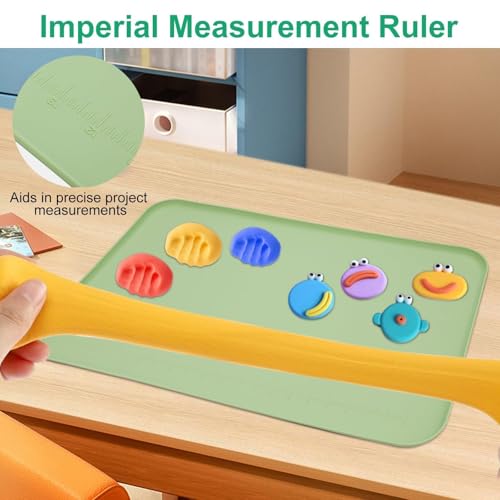 EEEKit Silicone Mat for Crafts, 23.6" x 15.7" Painting Mat with Raised Sides to Stay Tidy, Silicone Crafting Sheet for Crafts Creation, Green - Image 5