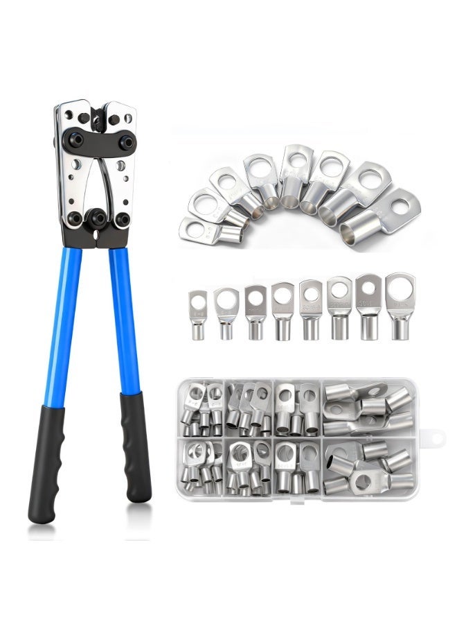 kashemano HX-50B Wire Crimping kits10-0AWG 6-50mm² Plier With 60PC SC Terminals - Image 1