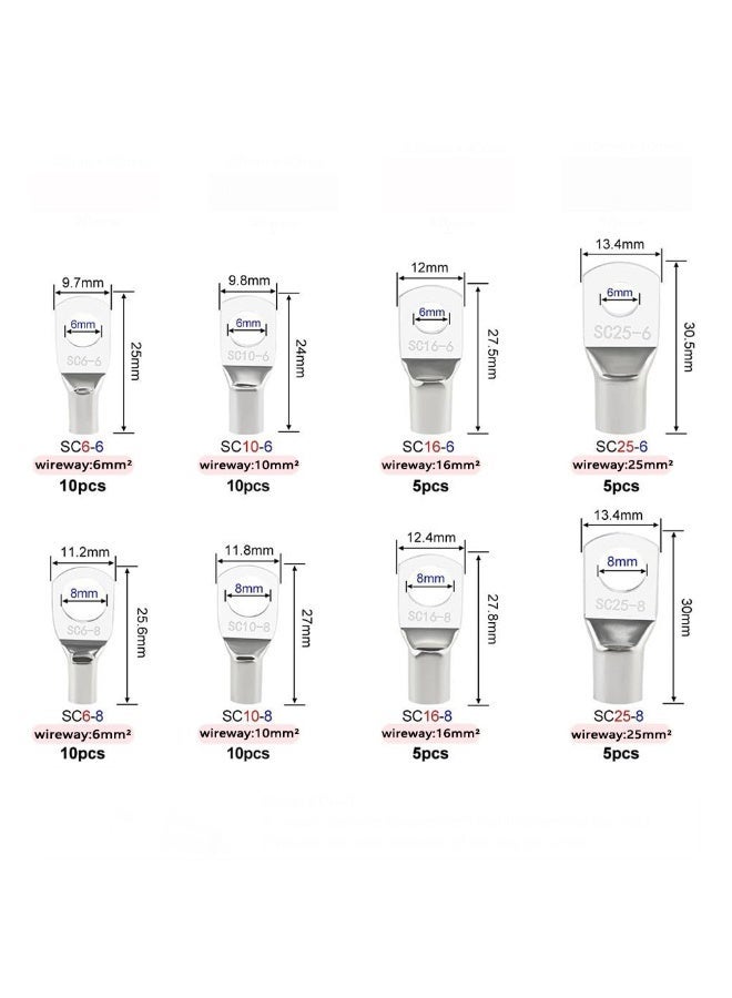 kashemano HX-50B Wire Crimping kits10-0AWG 6-50mm² Plier With 60PC SC Terminals - Image 3