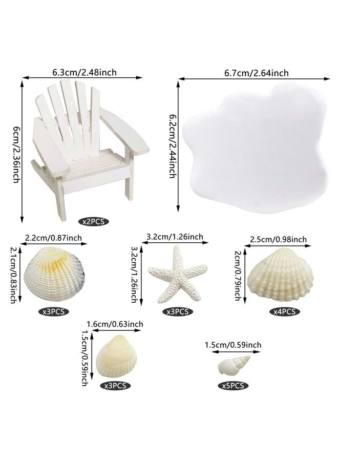 KEEPARTY Beach Cake Topper Wedding Cake Topper Wooden Adirondack Miniature Beach Chair Mini Doll Furniture Top Decoration for Dollhouse Wedding Anniversary Beach Theme Cake Decoration - Image 2