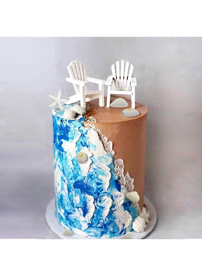 KEEPARTY Beach Cake Topper Wedding Cake Topper Wooden Adirondack Miniature Beach Chair Mini Doll Furniture Top Decoration for Dollhouse Wedding Anniversary Beach Theme Cake Decoration - Image 3