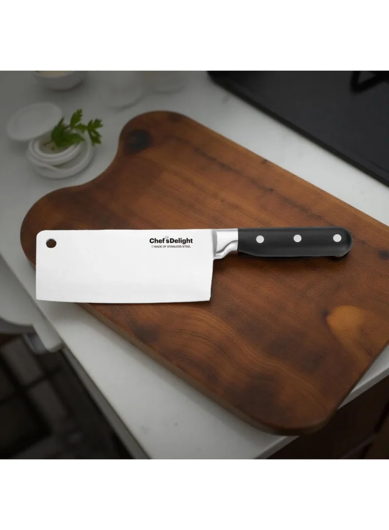 دانوب هوم Chef’s Delight Chopper Knife – Heavy-Duty Stainless Steel Kitchen Knife for Chopping, Slicing, and Dicing Vegetables & Meat | Ergonomic Handle | Home & Professional Chef Tool 6.5Inch