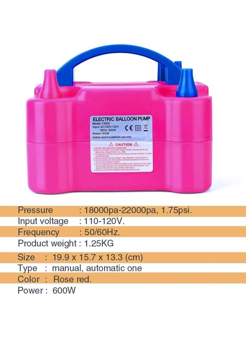 Electric Portable Balloon Pump Inflator Double Nozzle With Manual And Automatic Two Modes