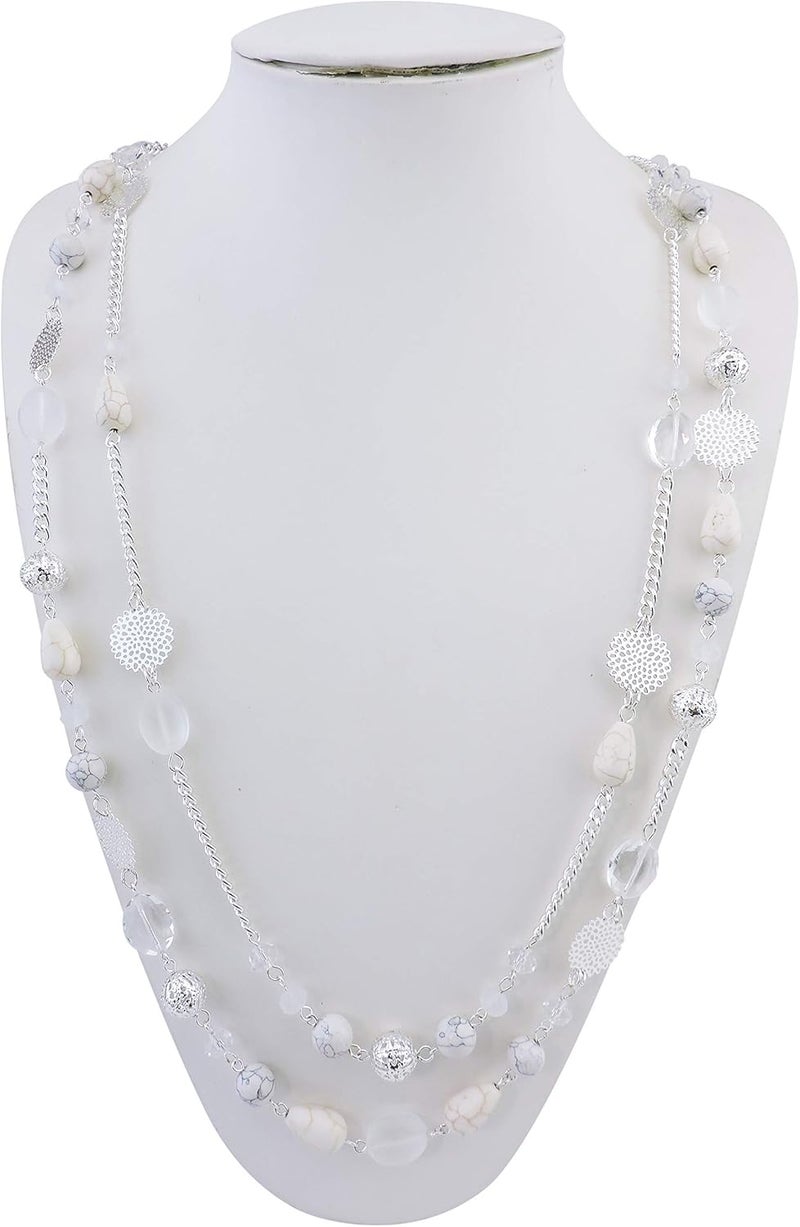 Bocar Long Necklaces for Women Trendy, Boho Layered Crystal Beaded Collar Necklaces for Women, Fashion Statement Necklaces Jewelry - Image 3